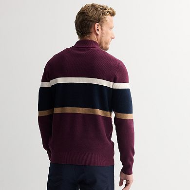 Men's Sonoma Goods For Life® Chest Stripe Quarter-Zip Sweater