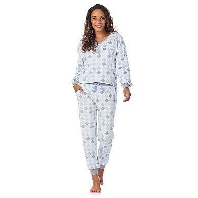 Petite Cuddl Duds® Crystal Fleece V-Neck Pajama Top & Pajama Jogger Set