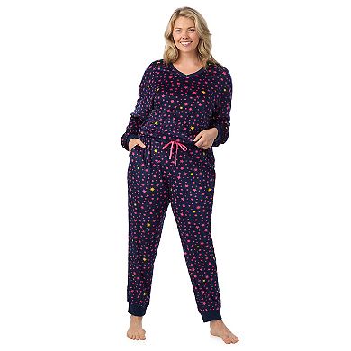 Plus Size Cuddl Duds® Crystal Fleece V-Neck Pajama Top & Pajama Jogger Set