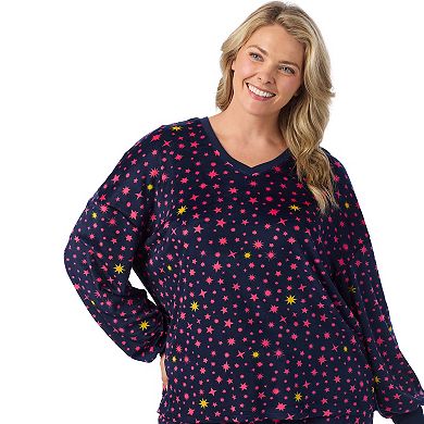 Plus Size Cuddl Duds® Crystal Fleece V-Neck Pajama Top & Pajama Jogger Set