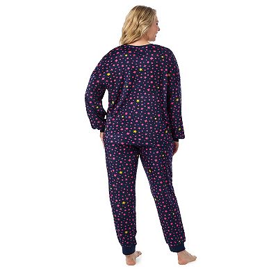 Plus Size Cuddl Duds® Crystal Fleece V-Neck Pajama Top & Pajama Jogger Set