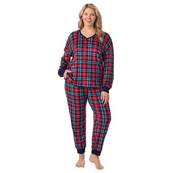Plus Size Cuddl Duds® Crystal Fleece V-Neck Pajama Top & Pajama Jogger Set