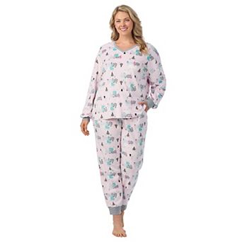 Plus Size Cuddl Duds® Crystal Fleece V-Neck Pajama Top & Pajama Jogger Set