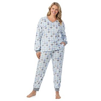 Plus Size Cuddl Duds® Crystal Fleece V-Neck Pajama Top & Pajama Jogger Set
