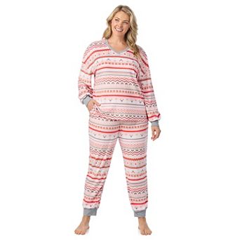 Plus Size Cuddl Duds® Crystal Fleece V-Neck Pajama Top & Pajama Jogger Set