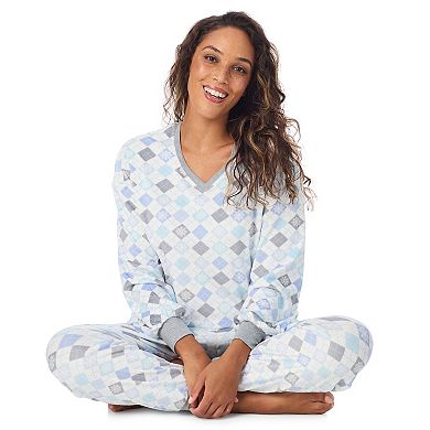 Women's Cuddl Duds® Crystal Fleece V-Neck Pajama Top & Pajama Jogger Set