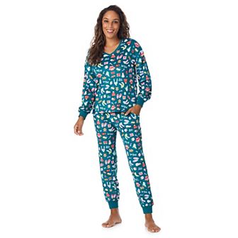 Women's Cuddl Duds® Crystal Fleece V-Neck Pajama Top & Pajama Jogger Set