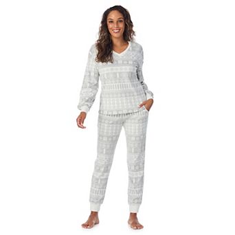 Women's Cuddl Duds® Crystal Fleece V-Neck Pajama Top & Pajama Jogger Set