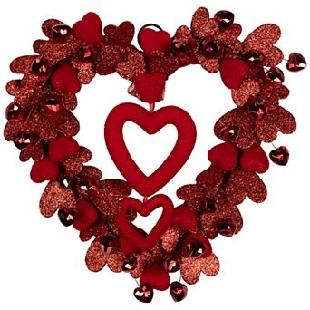 Northlight Red Heart Shaped Glittered Valentine's Day Wreath