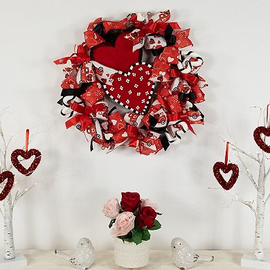 Northlight Ribbon & Twig Valentine's Day Wreath