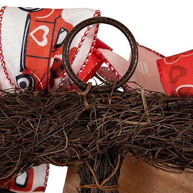 Northlight Ribbon & Twig Valentine's Day Wreath