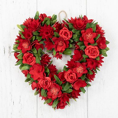 Northlight Mixed Floral Artificial Valentine's Day Heart Wreath