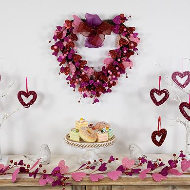 Northlight Glittered Hearts & Berries Valentine's Day Twig Wreath
