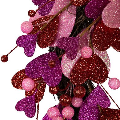Northlight Glittered Hearts & Berries Valentine's Day Twig Wreath