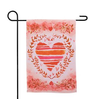 Northlight Watercolor Heart Valentine's Day Outdoor Garden Flag