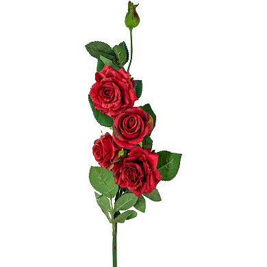 Northlight 6-Piece Real Touch™ Red Artificial Rose Floral Spray
