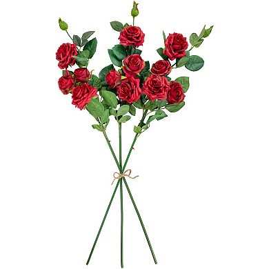 Northlight 6-Piece Real Touch™ Red Artificial Rose Floral Spray