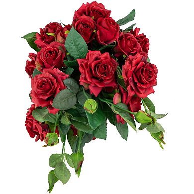 Northlight 6-Piece Real Touch™ Red Artificial Rose Floral Spray