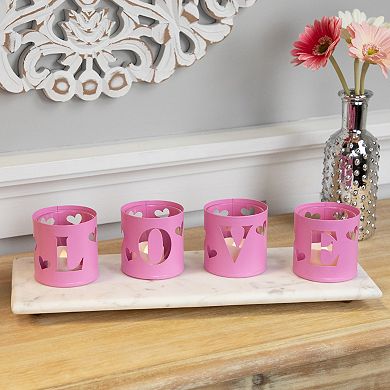 Northlight 4-Piece Love Valentine's Day Metal Votive Candle Holders