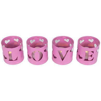 Northlight 4-Piece Love Valentine's Day Metal Votive Candle Holders