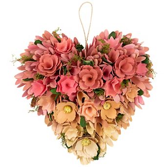 Northlight Mixed Floral & Foliage Artificial Valentine's Day Heart Wreath