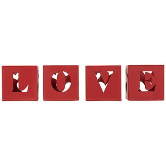 Northlight 4 pc Love Blocks Valentine's Day Metal Votive Candle Holders