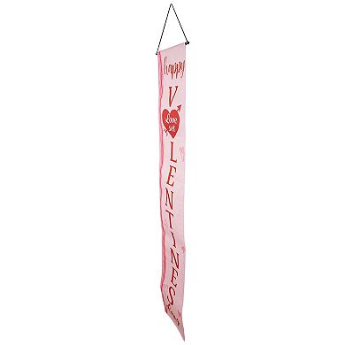 Northlight 2-Piece Pink "Welcome" & "Happy Valentine's Day" Outdoor Door Banners