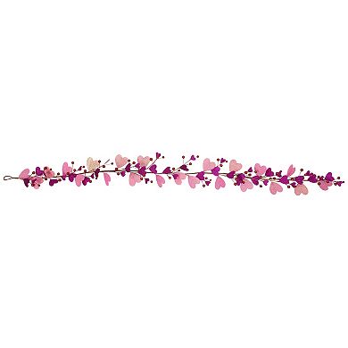 Northlight 6 ft. Glittered Hearts & Berries Valentine's Day Garland