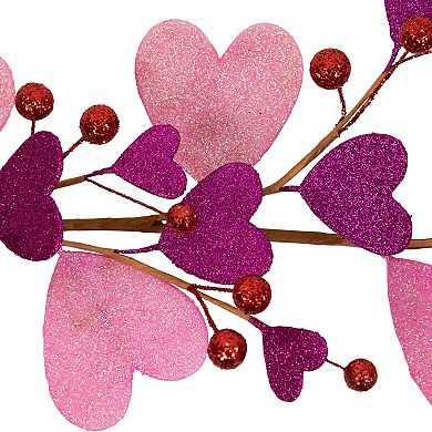 Northlight 6 ft. Glittered Hearts & Berries Valentine's Day Garland