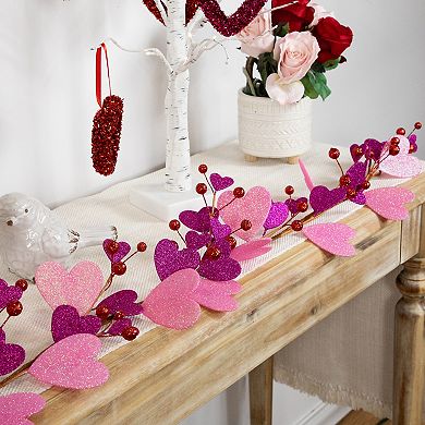 Northlight 6 ft. Glittered Hearts & Berries Valentine's Day Garland