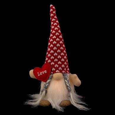 Northlight LED Lighted Girl Valentine's Day Gnome with Love Heart