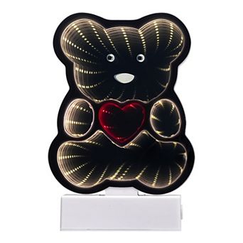 Northlight LED Lighted 3D Teddy Bear with Heart Infinity Mirror