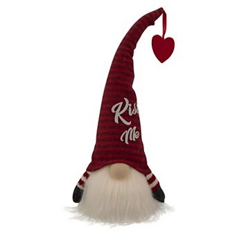 Northlight 14 in Lighted Red Striped 'Kiss Me' Valentine's Day Gnome