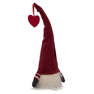 Northlight 14 in. Lighted Red Striped 'Kiss Me' Valentine's Day Gnome