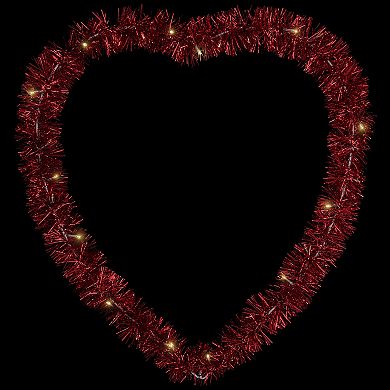 Northlight LED lighted Tinsel Heart Valentine's Day Window Silhouette