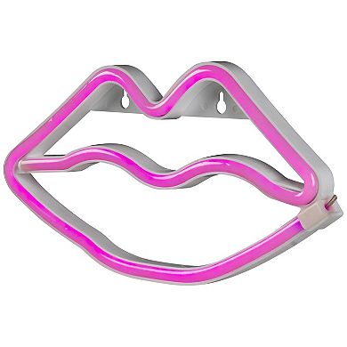 Northlight 10.5" Pink Lips LED Neon Style Valentine's Day Wall Sign
