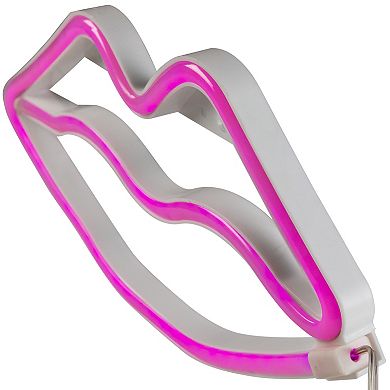 Northlight 10.5" Pink Lips LED Neon Style Valentine's Day Wall Sign