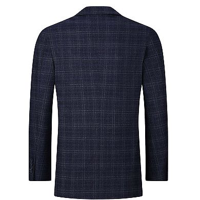 Tom Baine Men Performance Plaid Cashmere Feel Stretch Sport Coat