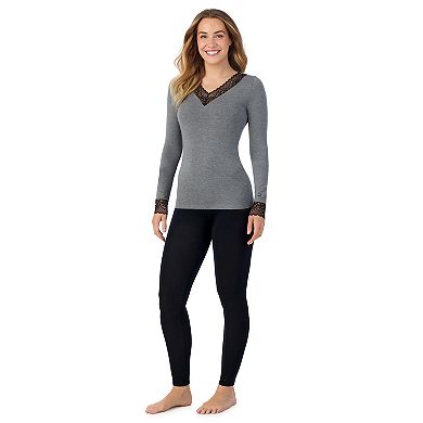 Women's Cuddl Duds® Softwear Stretch Lace Long Sleeve V-Neck Top
