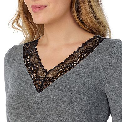 Women's Cuddl Duds® Softwear Stretch Lace Long Sleeve V-Neck Top