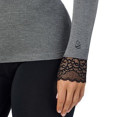 Women's Cuddl Duds® Softwear Stretch Lace Long Sleeve V-Neck Top