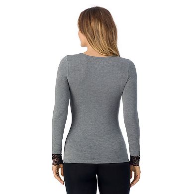 Women's Cuddl Duds® Softwear Stretch Lace Long Sleeve V-Neck Top