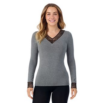 Women's Cuddl Duds® Softwear Stretch Lace Long Sleeve V-Neck Top