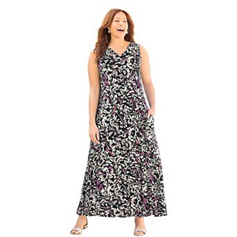 Catherines Women's Plus Size Petite Morning To Midnight Maxi Dress (With Pockets)