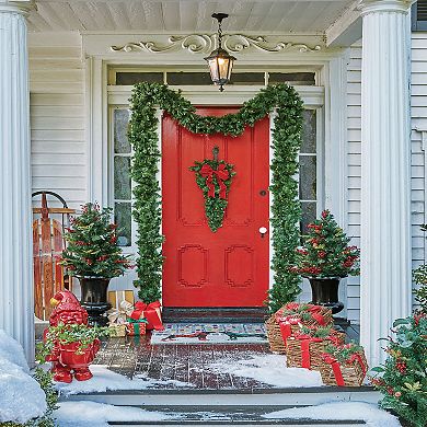 BrylaneHome Pre-Lit Arrow-Tip Vertical Teardrop Swag