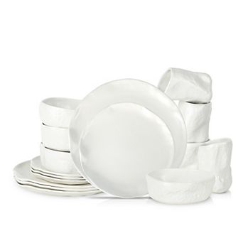 Stone by Mercer Project ATIK Stoneware 16 pc Dinnerware Set in White