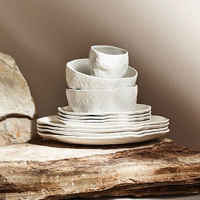 Stone by Mercer Project ATIK Stoneware 16-Piece Dinnerware Set in White