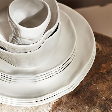 Stone by Mercer Project ATIK Stoneware 16-Piece Dinnerware Set in White