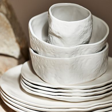 Stone by Mercer Project ATIK Stoneware 16-Piece Dinnerware Set in White