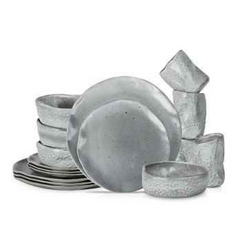 Stone by Mercer Project ATIK Stoneware 16 pc Dinnerware Set in Speckled Grey